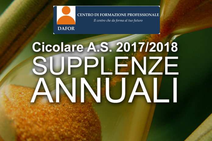 SUPPLENZE 2017/18: Novità